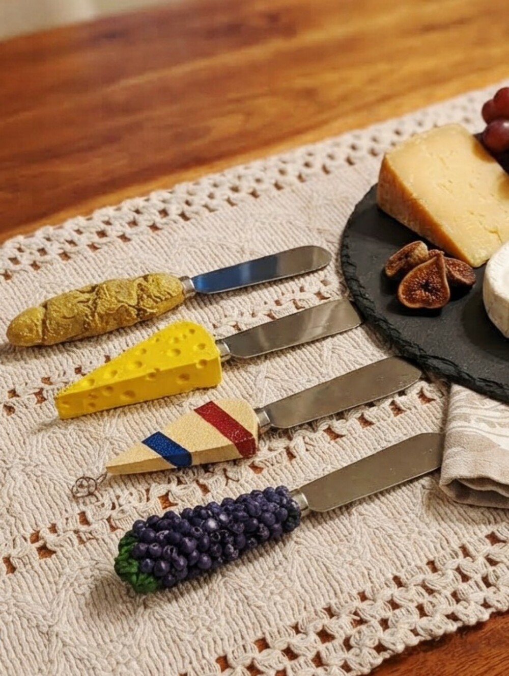 Vintage Food-Themed Cheese Spreaders Set